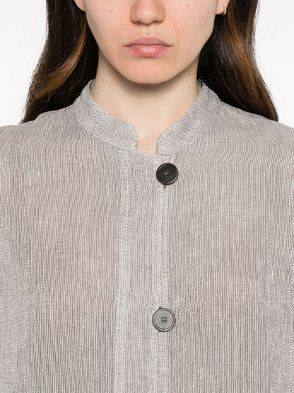Emporio Armani Jackets — Grey Linen Buttoned Jacket