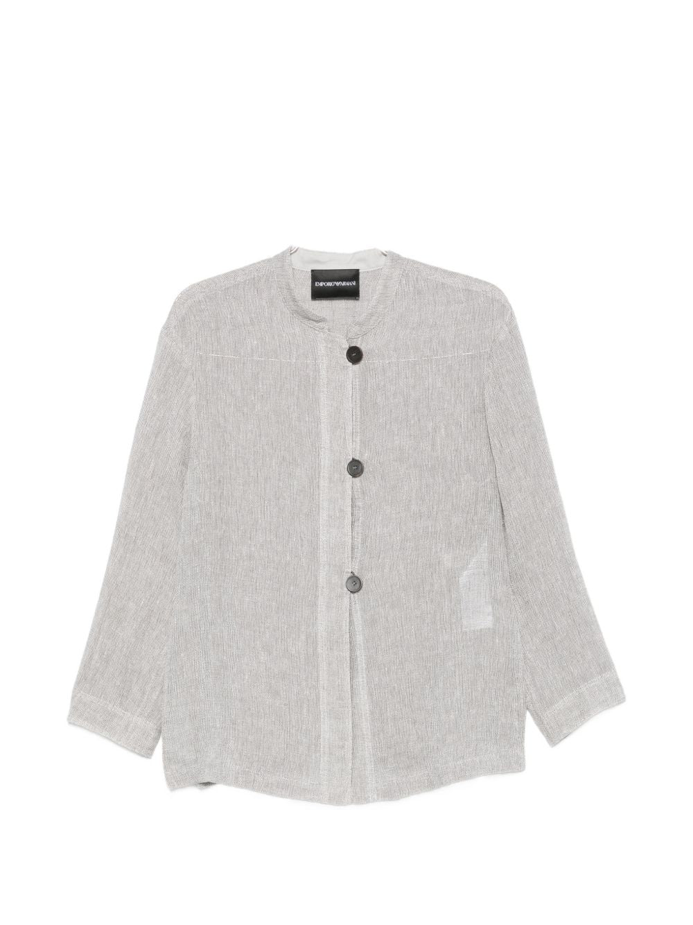 Emporio Armani Jackets — Grey Linen Buttoned Jacket