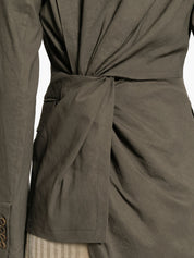 Uma Wang Kylie Linen Blend Jacket — Grey Peak Lapel