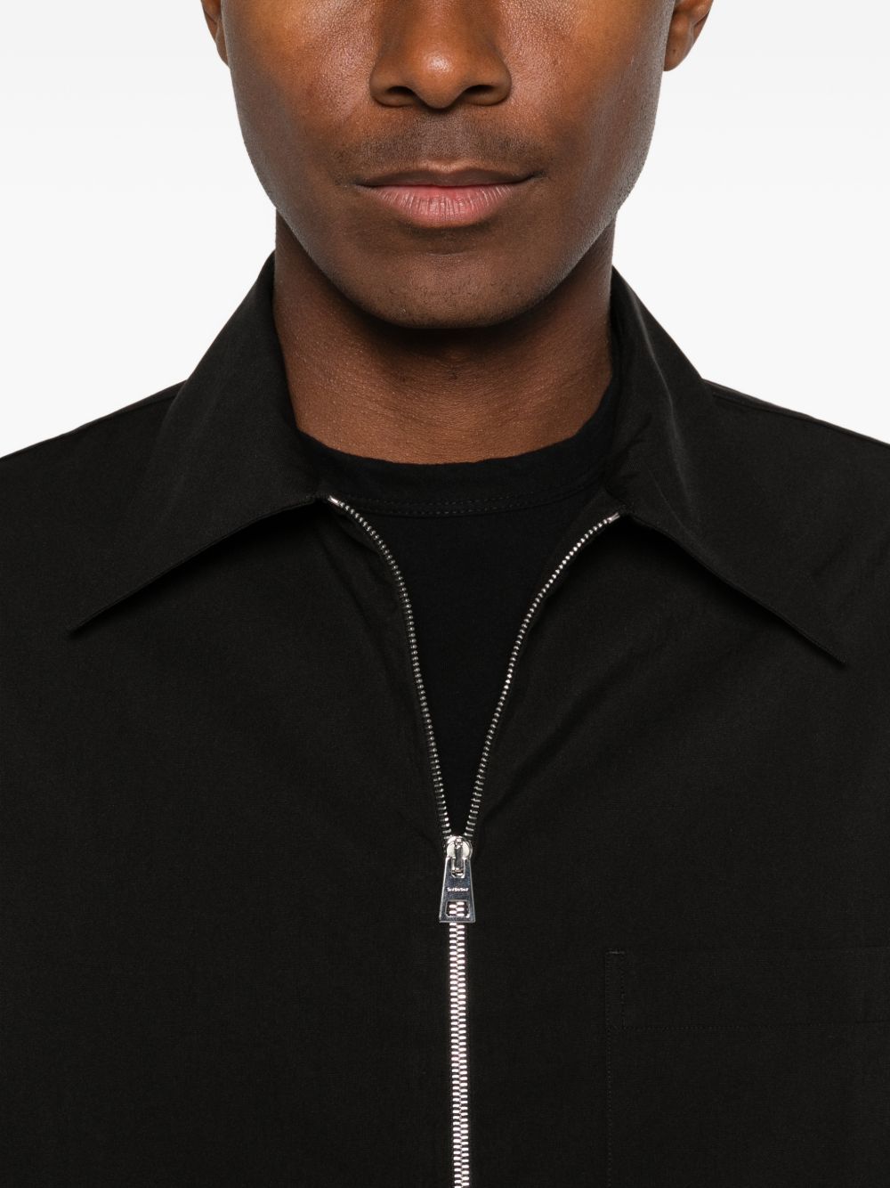 Givenchy Shirts — Zipped Black Short-Sleeve Shirt