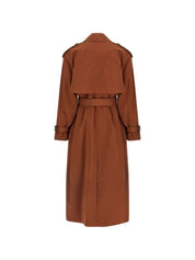 Saint Laurent Brown Cotton-Silk Trench Coat — New In