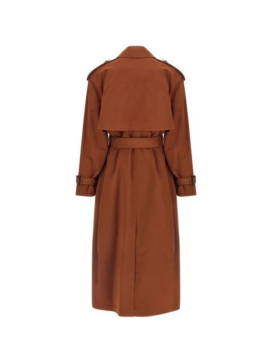 Saint Laurent Brown Cotton-Silk Trench Coat — New In
