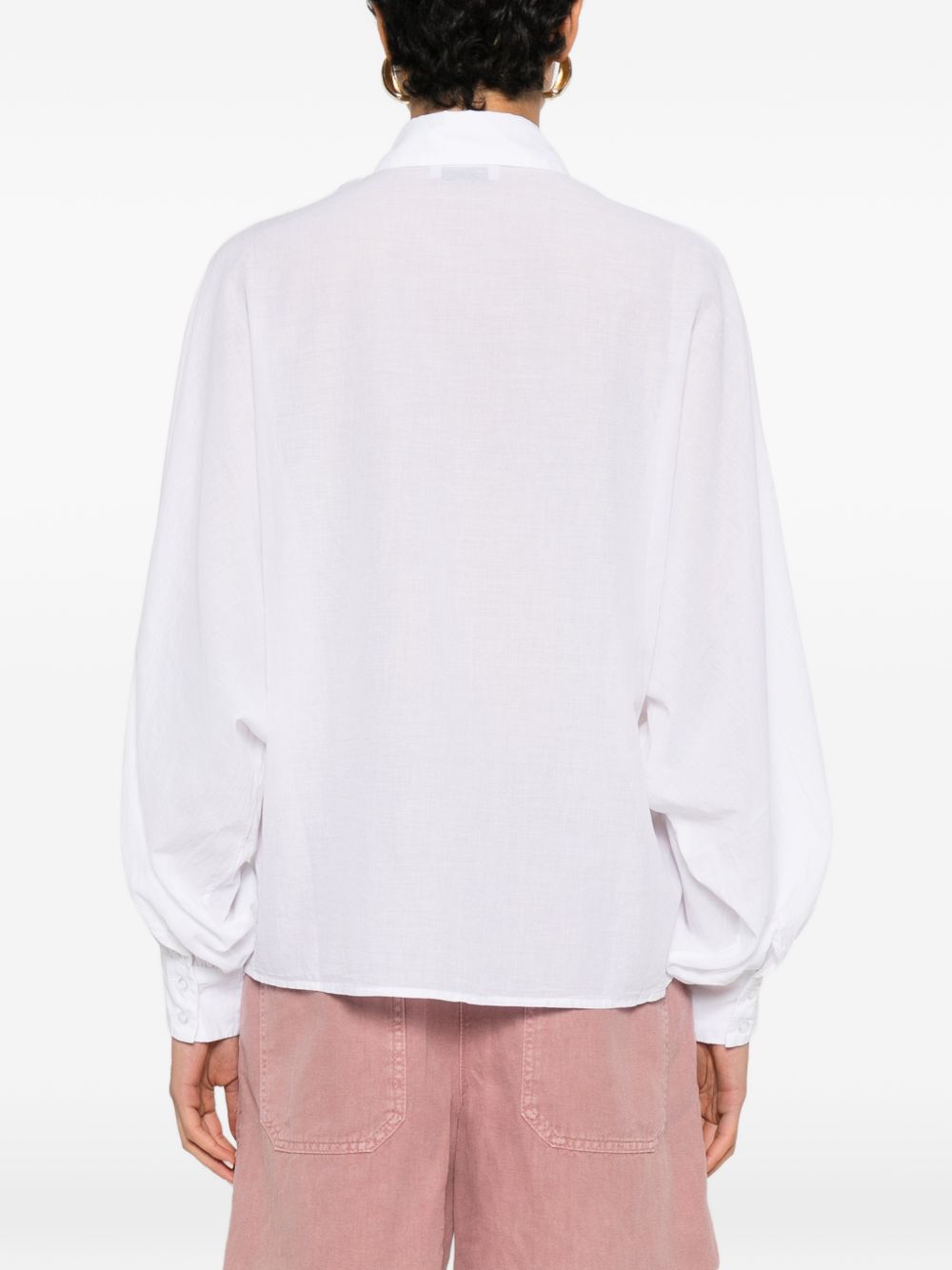 SOSUE Antonia Cotton Shirt — White Ruffled Shirt
