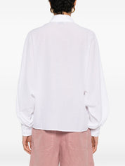 SOSUE Antonia Cotton Shirt — White Ruffled Shirt