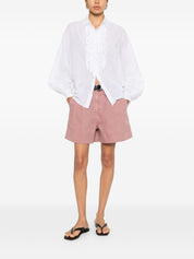 SOSUE Antonia Cotton Shirt — White Ruffled Shirt
