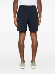 Maison Kitsuné Cotton Shorts for Men — Blue Seersucker