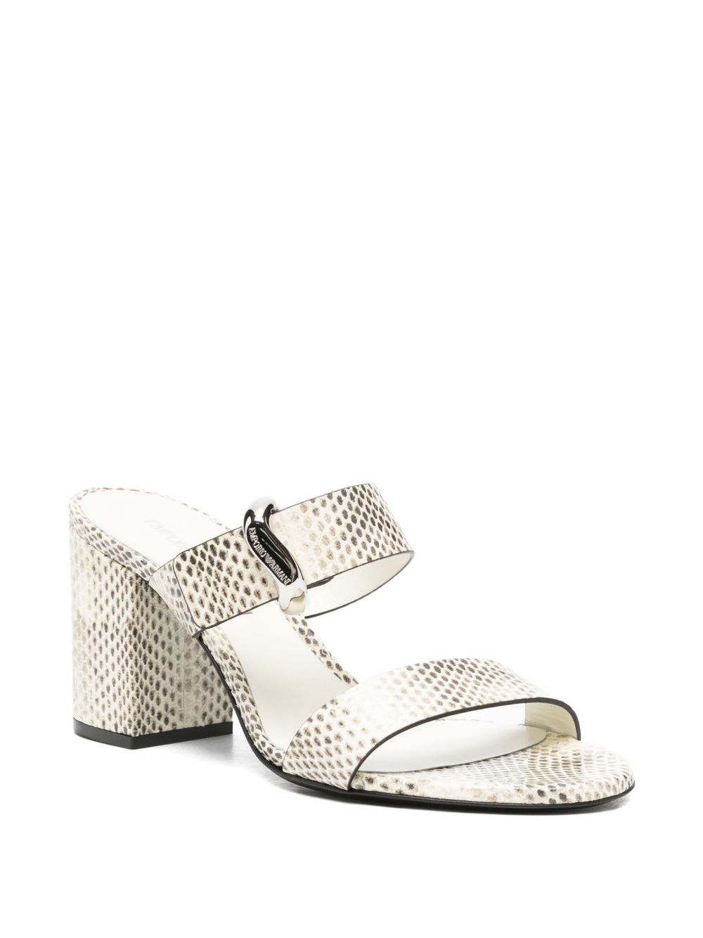 EMPORIO ARMANI EXCLUSIVE Sandals — Light Grey Snakeskin