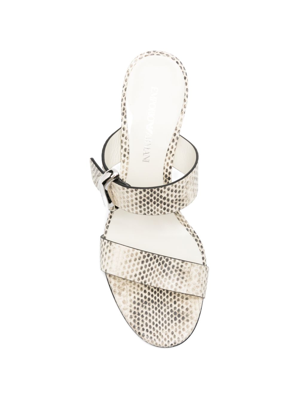 EMPORIO ARMANI EXCLUSIVE Sandals — Light Grey Snakeskin