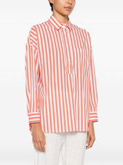 ARCHIVIO '67 Cotton Blend Striped Shirt — Red