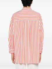 ARCHIVIO '67 Cotton Blend Striped Shirt — Red
