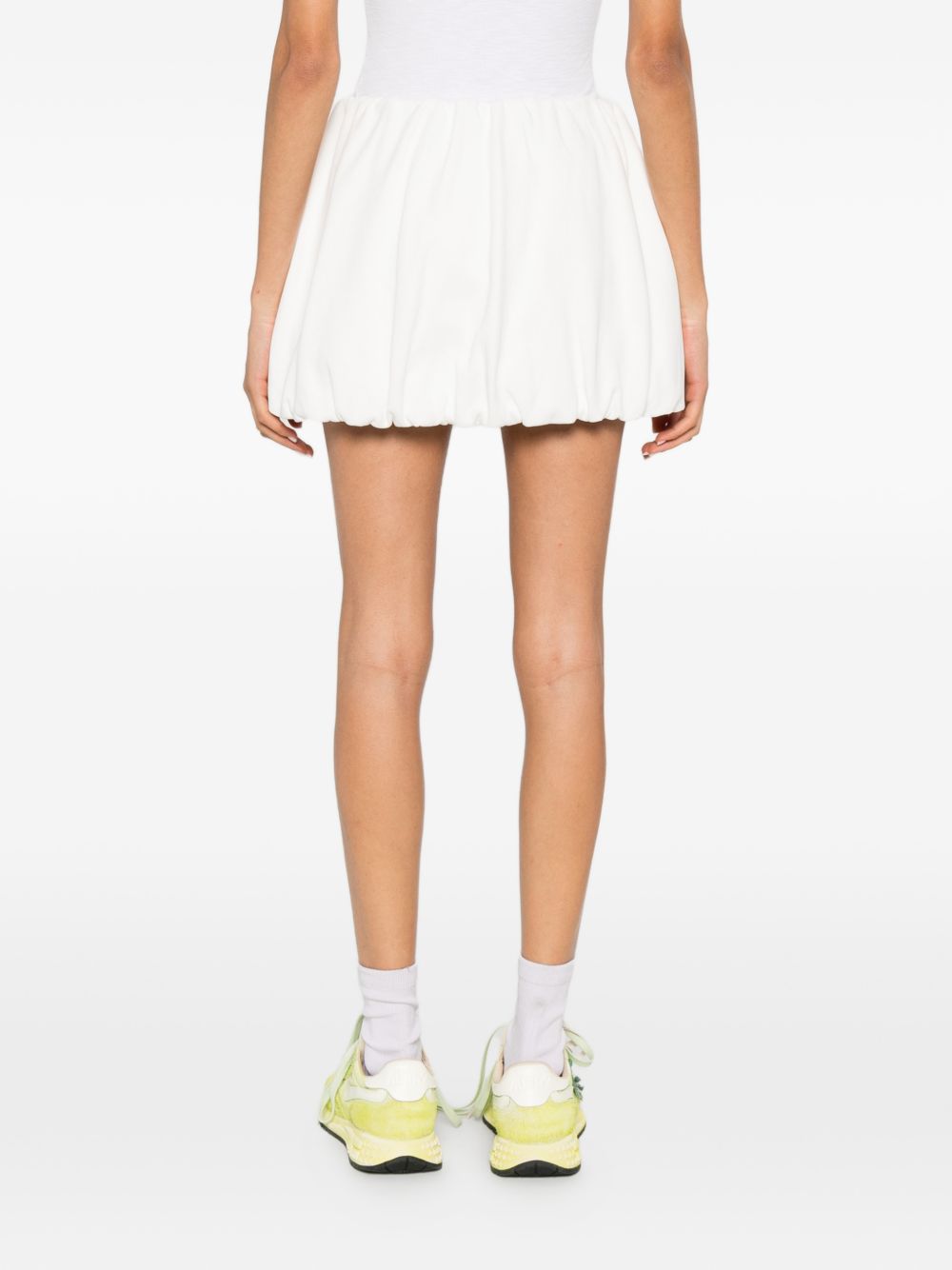 Dunst Dunst Cotton Mini Skirt — White Bubble Hem
