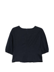 Emporio Armani Topwear – Blue Puff Sleeve Top