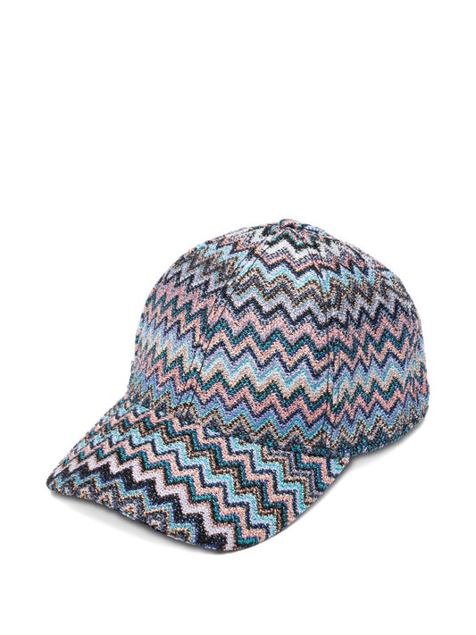 Missoni Zig Zag Print Baseball Cap — Blue Knit