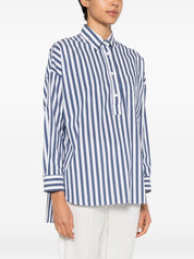 ARCHIVIO '67 Shirts - Blue Stripe Cotton Blend