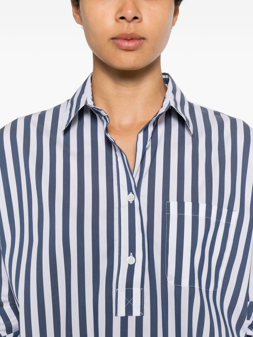 ARCHIVIO '67 Shirts - Blue Stripe Cotton Blend