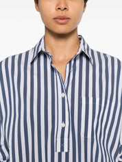 ARCHIVIO '67 Shirts - Blue Stripe Cotton Blend