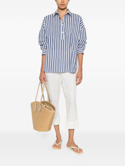 ARCHIVIO '67 Shirts - Blue Stripe Cotton Blend