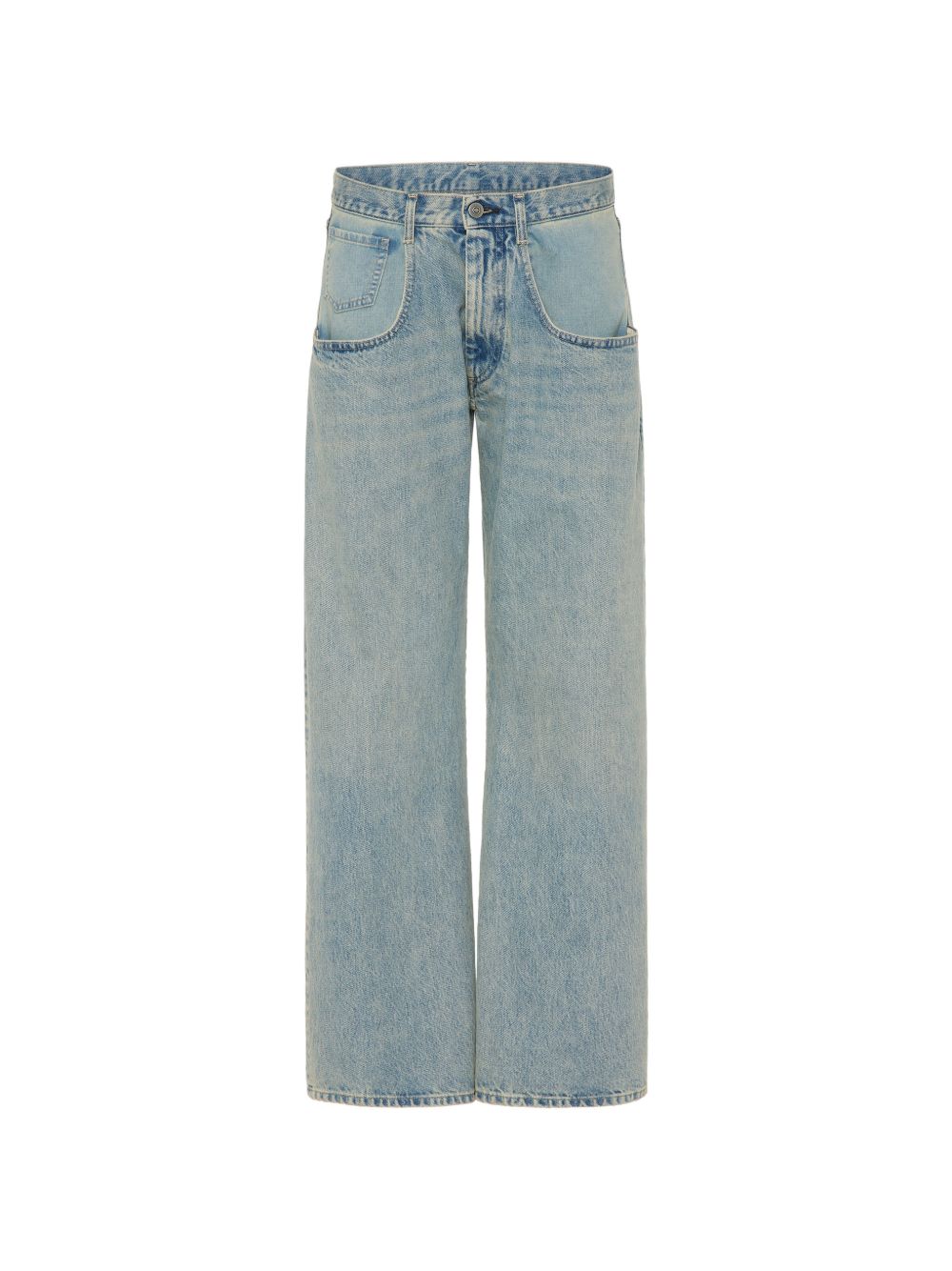 Maison Margiela Jeans — Wide‑Leg Blue Panel Design