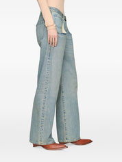 Maison Margiela Jeans — Wide‑Leg Blue Panel Design