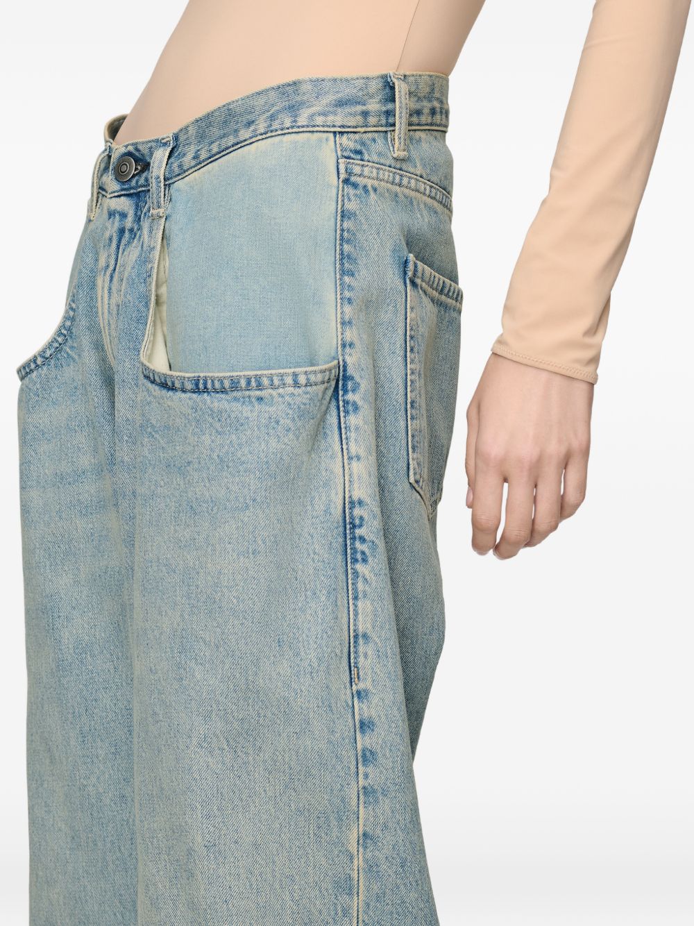 Maison Margiela Jeans — Wide‑Leg Blue Panel Design
