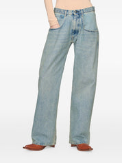 Maison Margiela Jeans — Wide‑Leg Blue Panel Design
