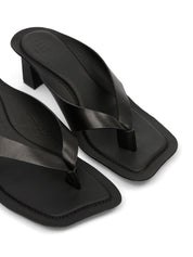 MM6 Maison Margiela Sandals — T‑Strap Block Heel (Black)