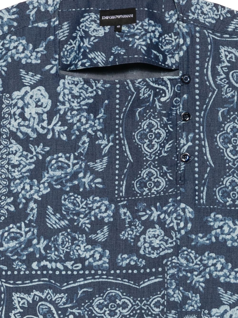 Emporio Armani T-Shirts & Polos — Blue Floral Topwear