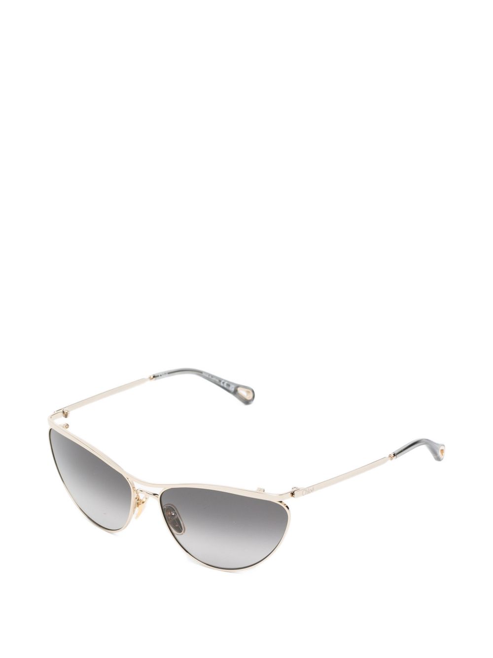 Chloé Sunglasses — Silver Cat‑Eye With Case