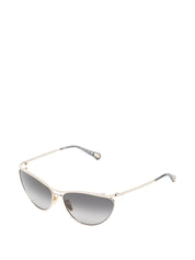 Chloé Sunglasses — Silver Cat‑Eye With Case