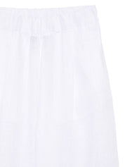 Semicouture Jhonny Linen Trousers — White Wide Leg