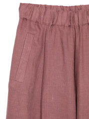 Semicouture Jhonny Linen Trousers — Bordeaux Wide Leg