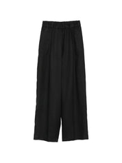 Semicouture Jhonny Linen Trousers — Black Wide Leg