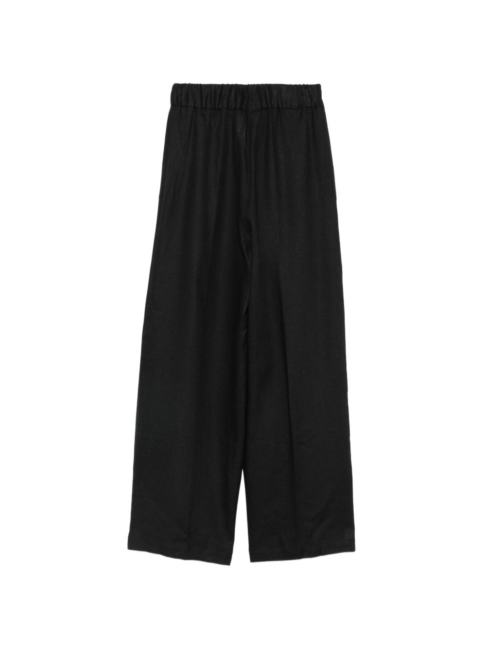 Semicouture Jhonny Linen Trousers — Black Wide Leg