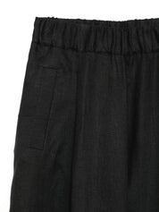 Semicouture Jhonny Linen Trousers — Black Wide Leg
