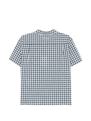 Dunst Checked Cotton Blend Shirt for Women — Blue Gingham