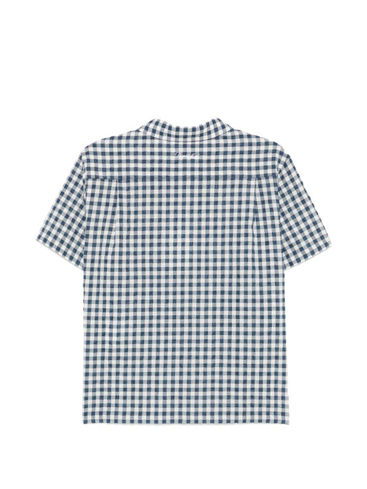 Dunst Checked Cotton Blend Shirt for Women — Blue Gingham