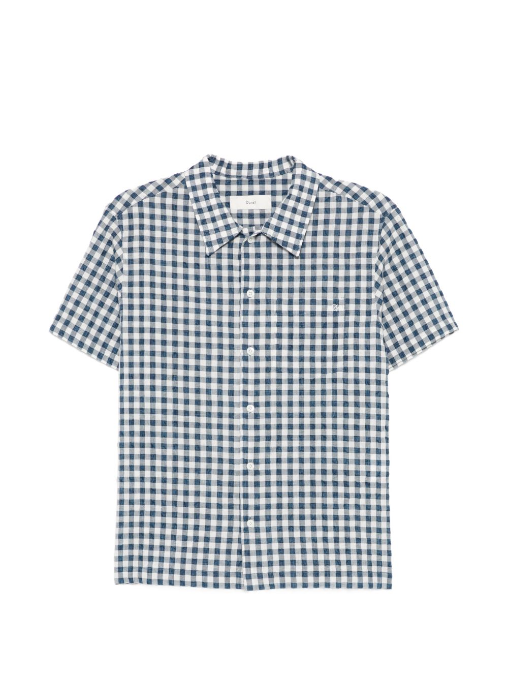Dunst Checked Cotton Blend Shirt for Women — Blue Gingham