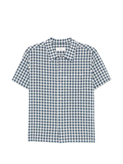 Dunst Checked Cotton Blend Shirt for Women — Blue Gingham
