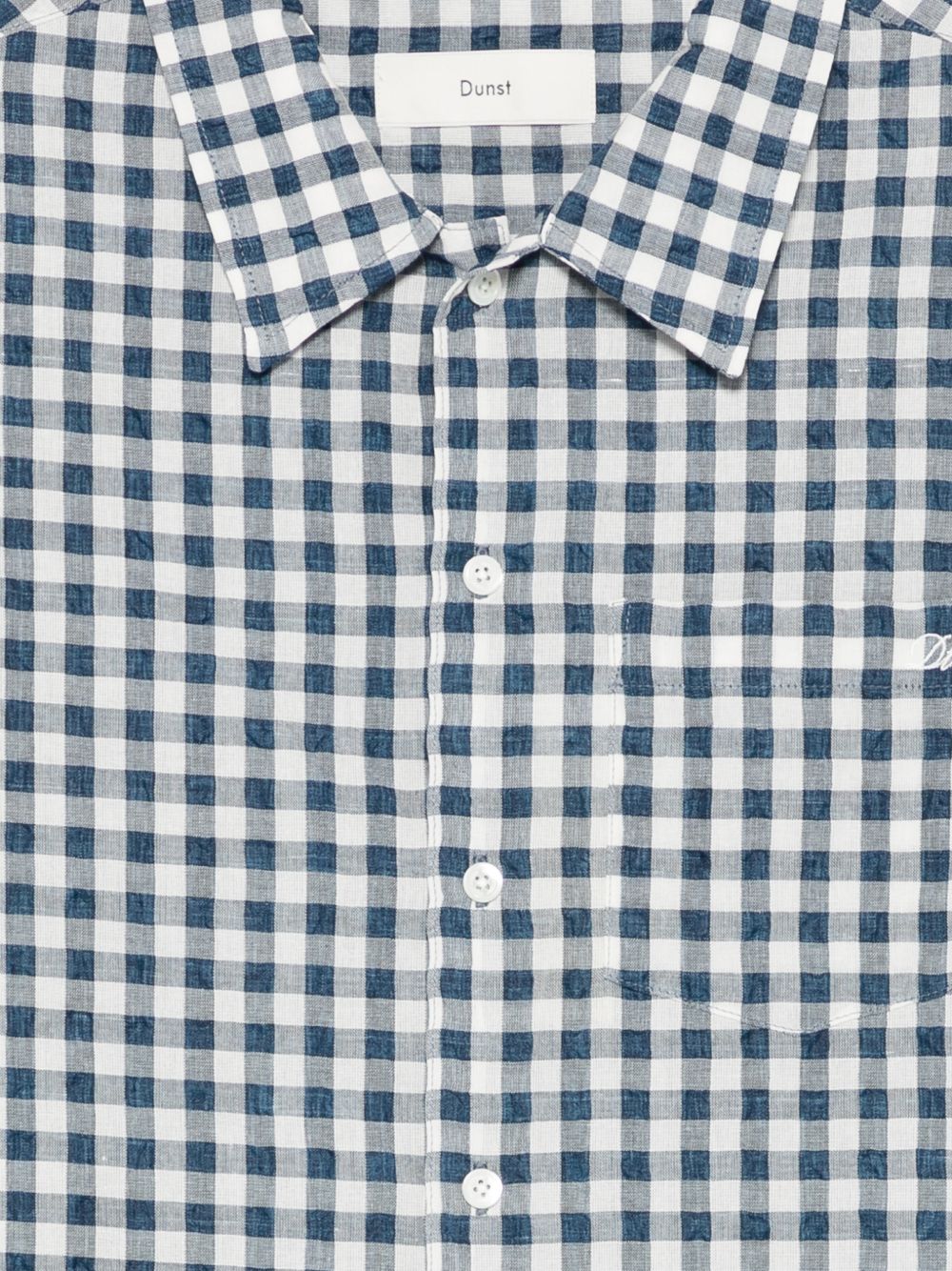 Dunst Checked Cotton Blend Shirt for Women — Blue Gingham