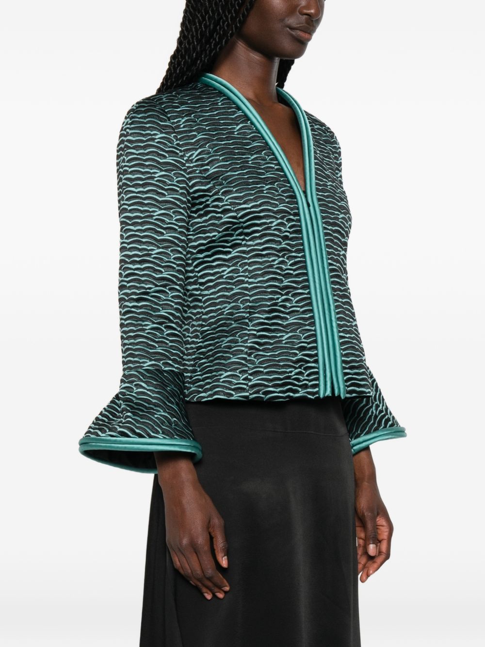 Emporio Armani Wave Zip-Front Jacket — Women's Jackets