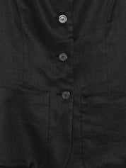 Semicouture Glenna Linen Vest — Black Topwear