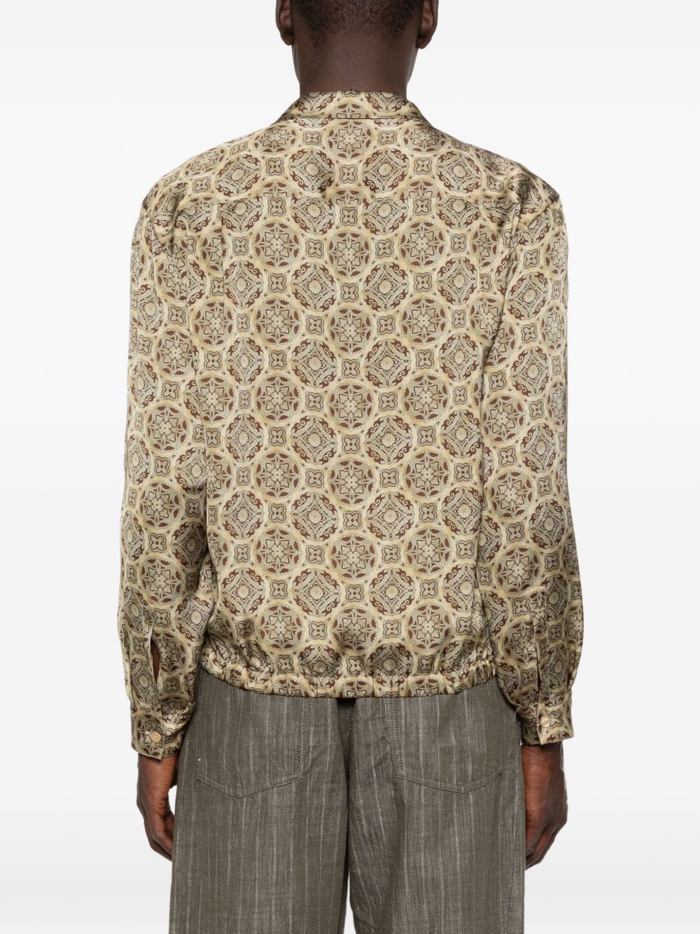 Emporio Armani Geometric Print Double-Breasted Shirt