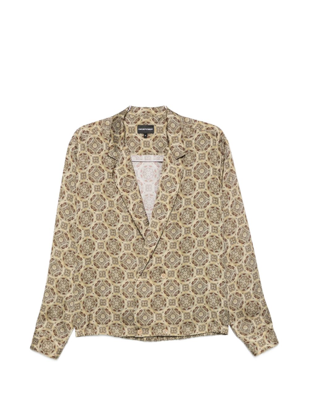 Emporio Armani Geometric Print Double-Breasted Shirt