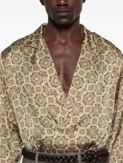 Emporio Armani Geometric Print Double-Breasted Shirt