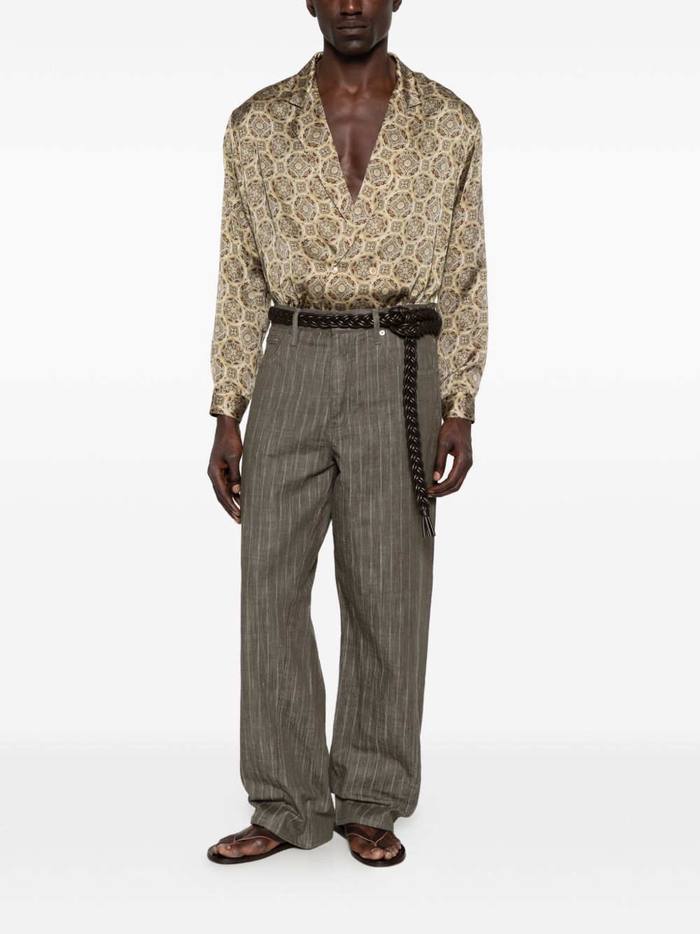 Emporio Armani Geometric Print Double-Breasted Shirt