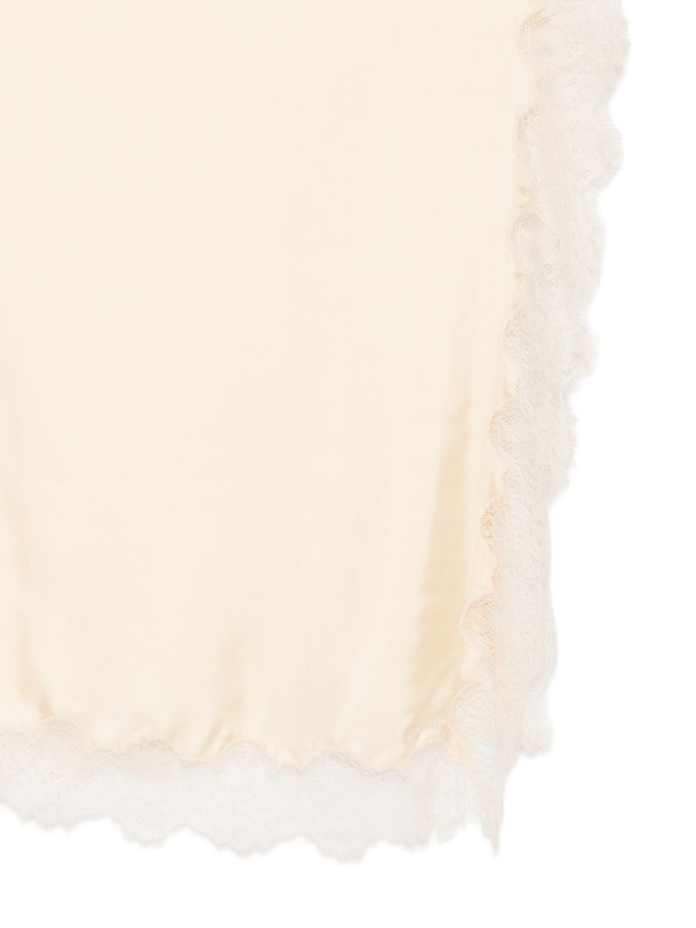 Zimmermann Wool Stole – Cream Floral Lace Scallop Edge
