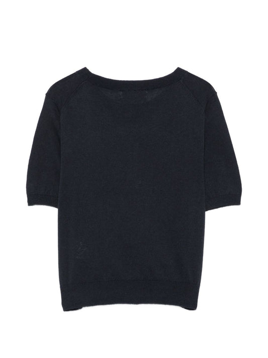 Dunst Cotton & Linen T-Shirt for Women — Navy Blue