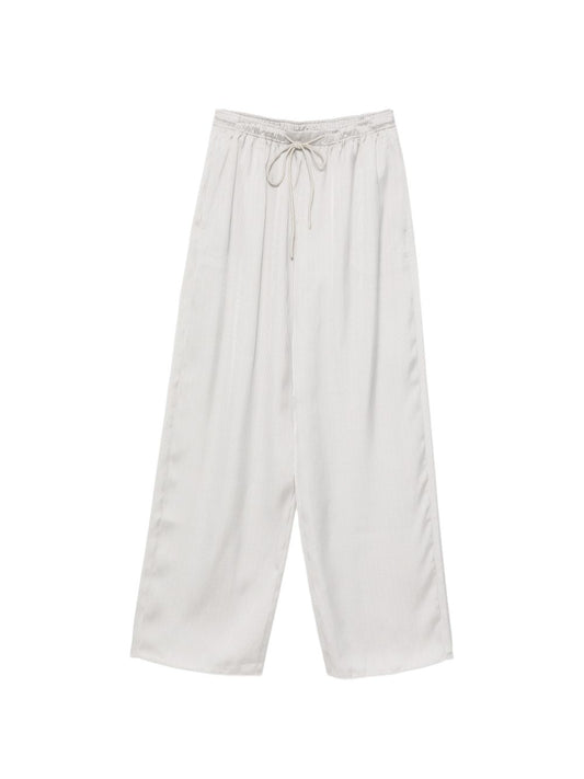 Emporio Armani Trousers — Beige Striped Wide Leg
