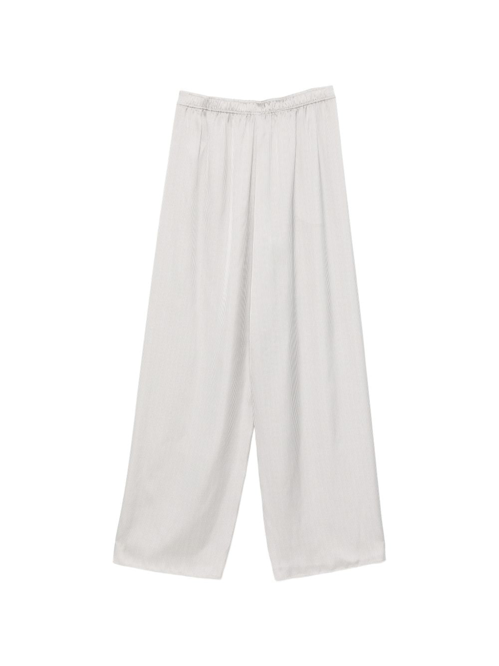 Emporio Armani Trousers — Beige Striped Wide Leg