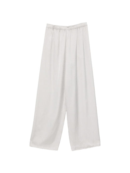 Emporio Armani Trousers — Beige Striped Wide Leg